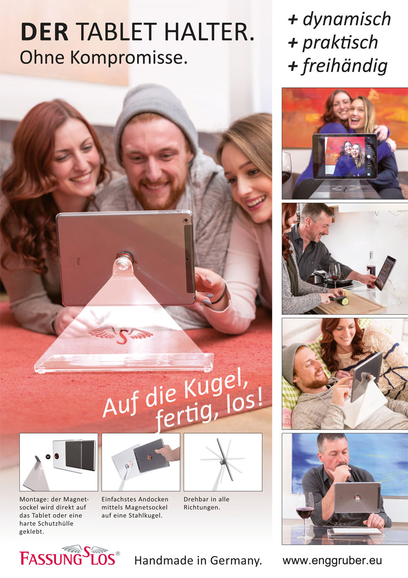 Flyer Fassungslos Tablethalter