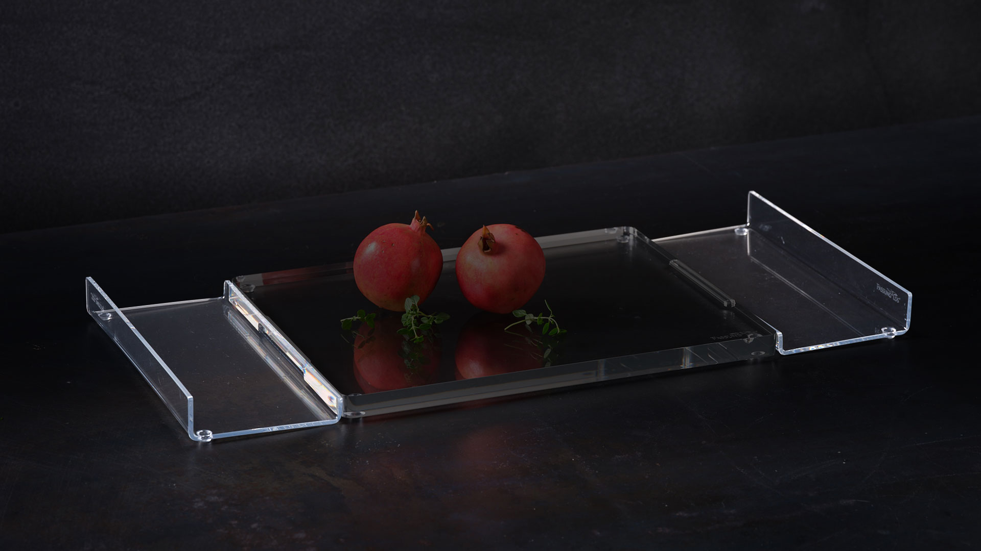 Schneidebrett-Auffangschalen aus Acrylglas