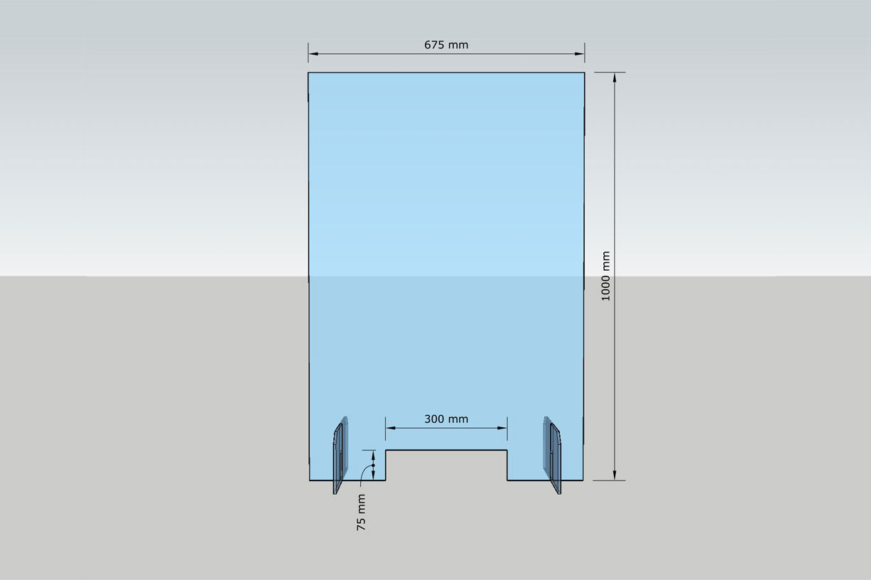 Spuckschutz aus Acrylglas 675 x 1000 mm