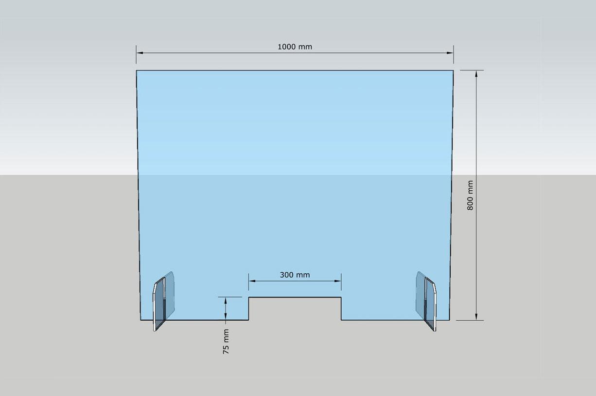 Spuckschutz aus Acrylglas 1000 x 800 mm