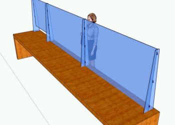 Spuckschutz 3-teilig auf Theke